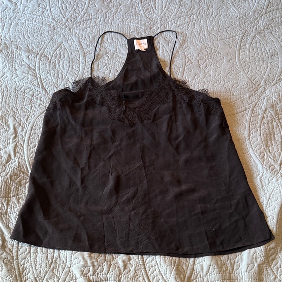 Cami NYC Black Lace Detail Camisole 100% Silk - Picture 1 of 5
